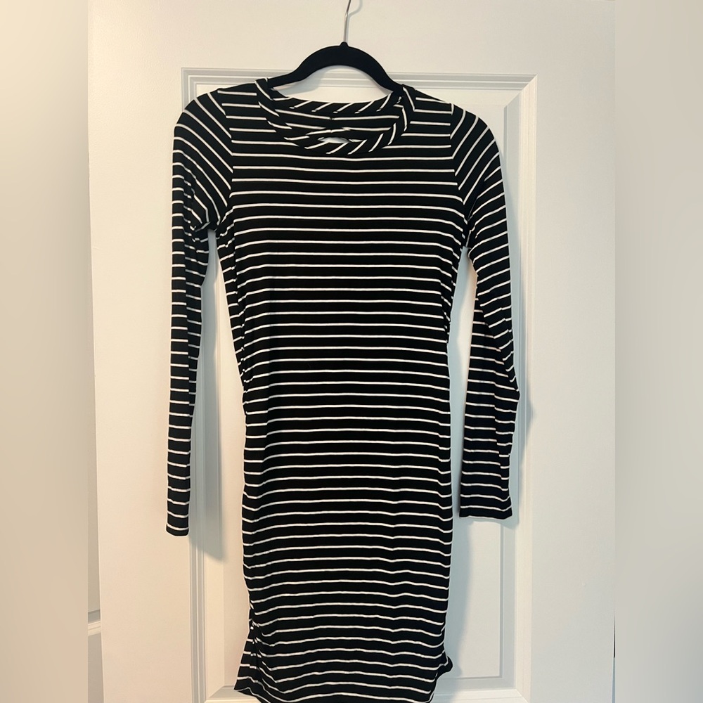 Chaser Striped Open-Back Bodycon Dress Medium